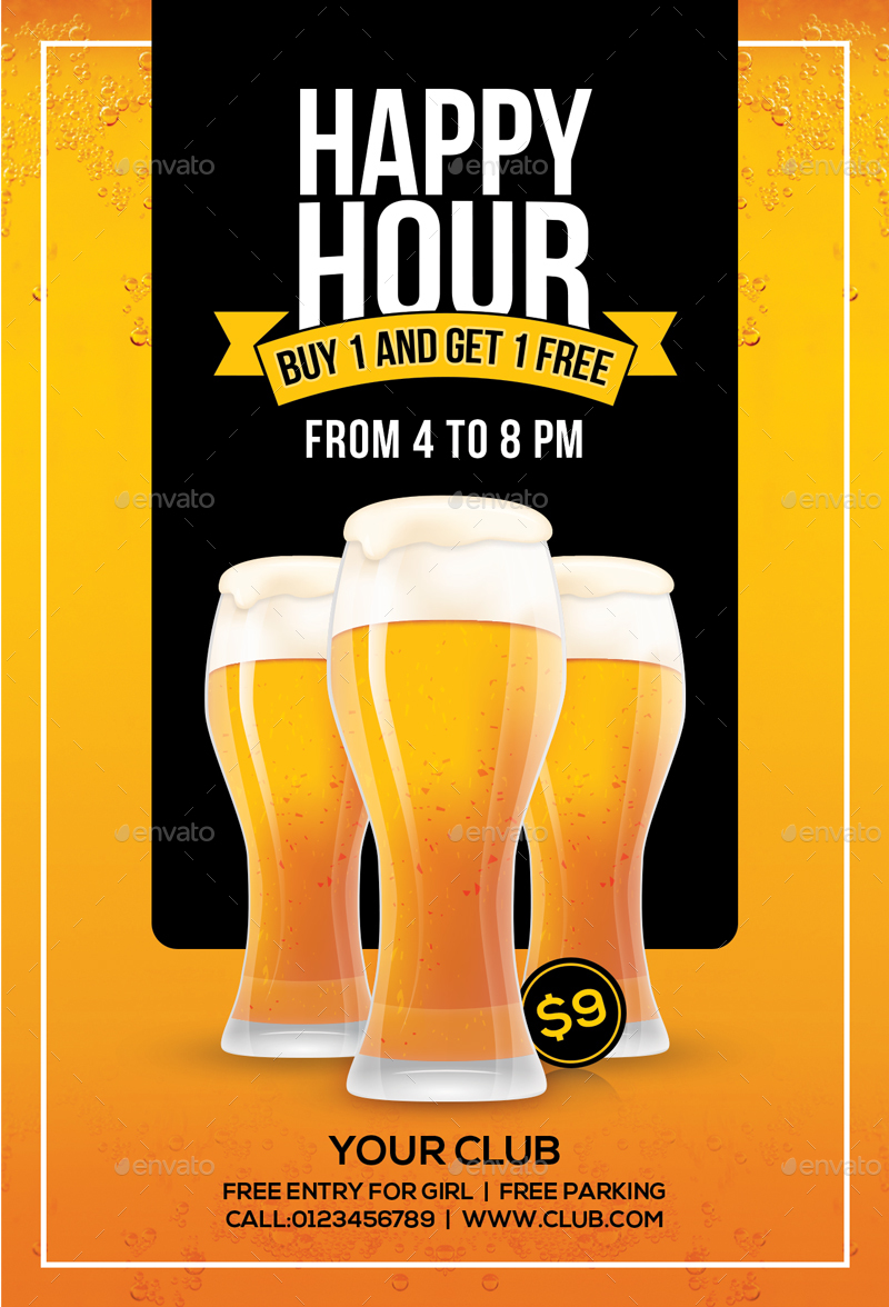 Happy Hour, Print Templates | GraphicRiver