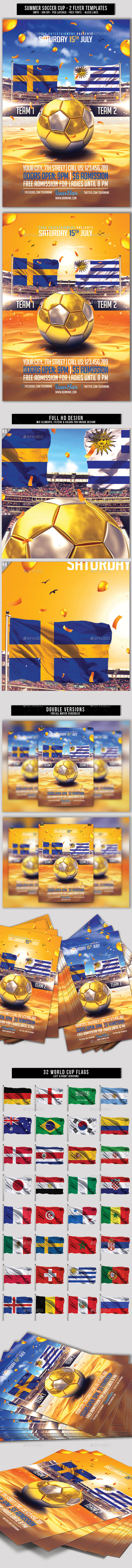 Summer Soccer Cup | 2in1 PSD Flyer Templates - Events Flyers