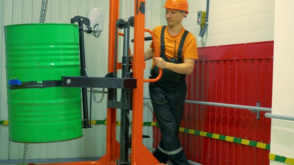 Transportation of Oil in Barrels By People.