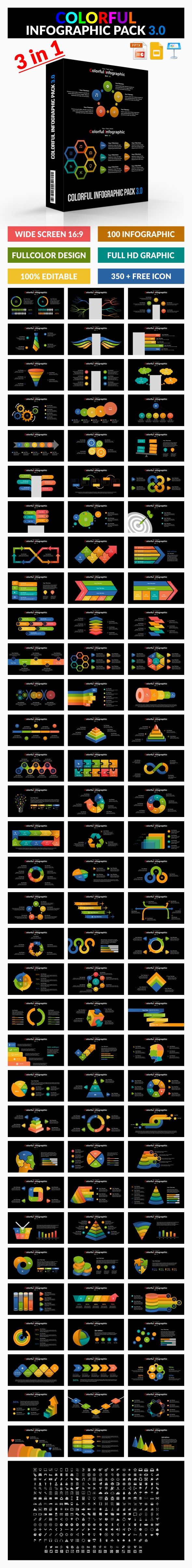 Bundle Colorful Infographic Pack 3.0 - PowerPoint Templates Presentation Templates