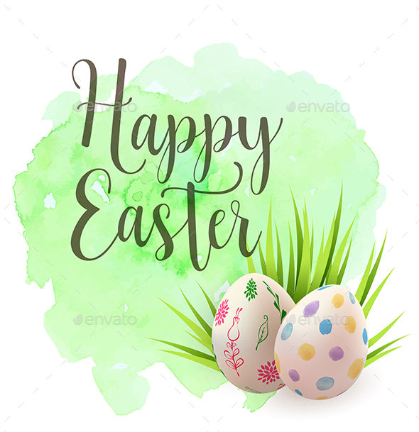 Easter Greeting Card with Eggs - Miscellaneous Seasons/Holidays