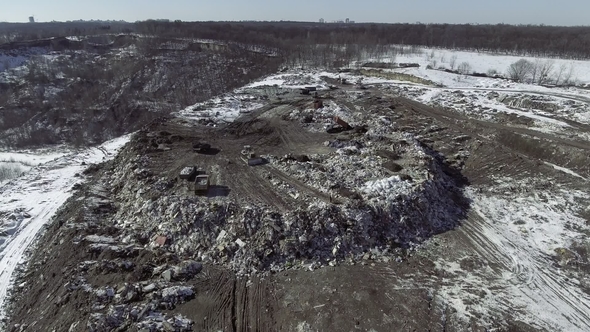 Movie of a Truck Working in a Landfill