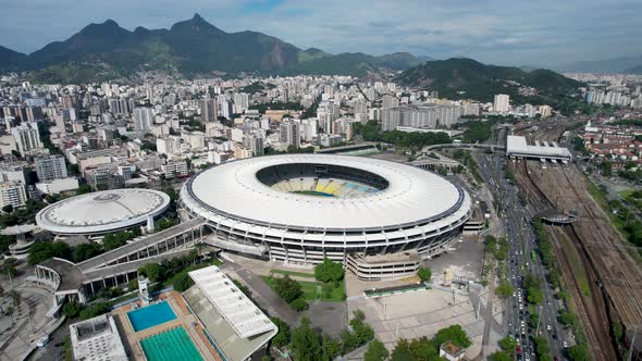 Cityscape of Rio de Janeiro Brazil. Stunning landscape of sports centre ...