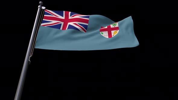 Fiji Flag With Alpha Channel  4K alt