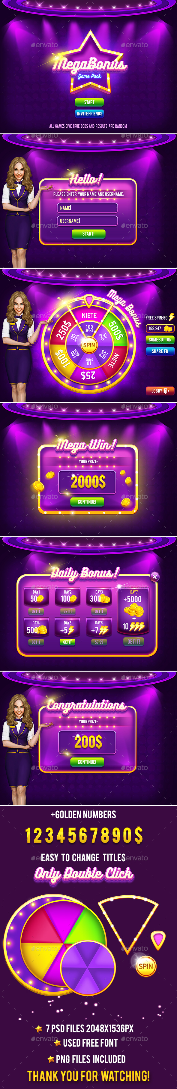 Casino Lucky Wheel Game Pack #2 - Game Kits Game Assets