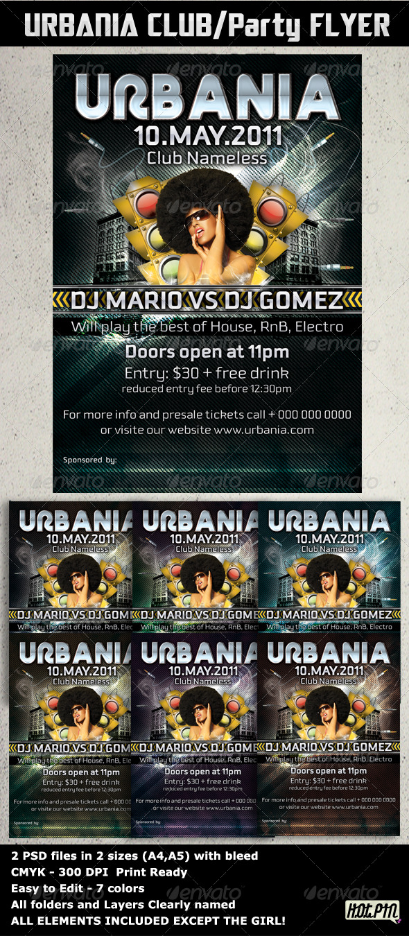 URBANIA PARTY FLYERS template - Clubs & Parties Events