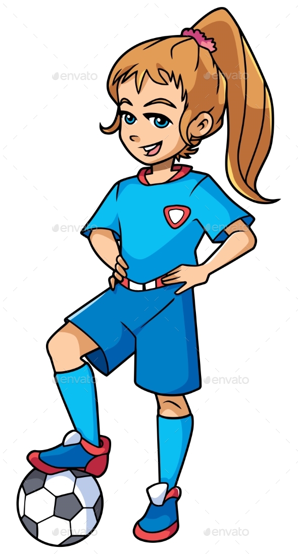 Football Girl Standing - Sports/Activity Conceptual