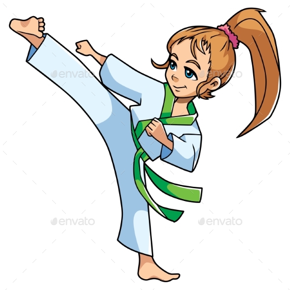 Karate Kick Girl - Sports/Activity Conceptual