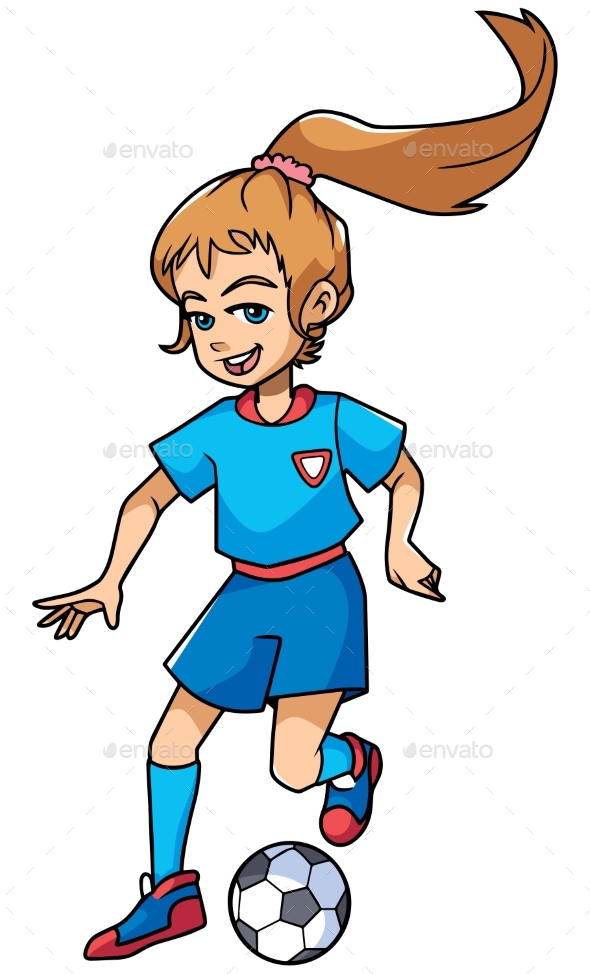 Football Playing Girl - Sports/Activity Conceptual