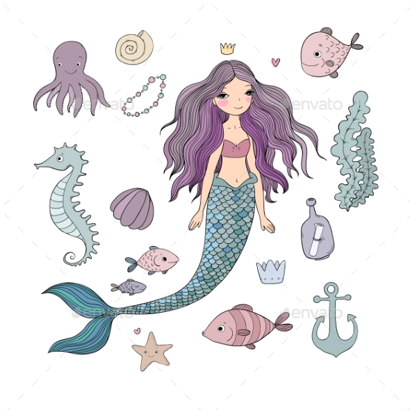 Marine Illustrations Set - Animals Characters