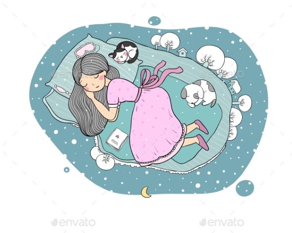 Girl in Bed - Miscellaneous Vectors