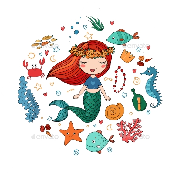 Marine Illustrations Set - Animals Characters