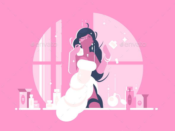 Woman Chooses Perfume - People Characters