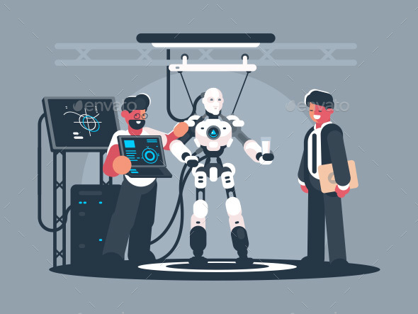 Presentation of Modern Robot - People Characters