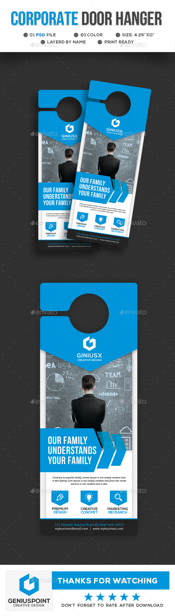 Corporate Door Hanger Template - Miscellaneous Print Templates