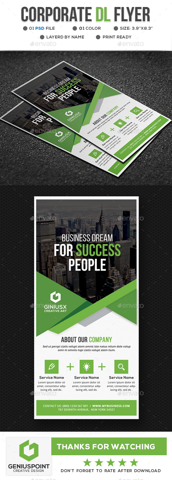 Corporate DL Flyer - Flyers Print Templates