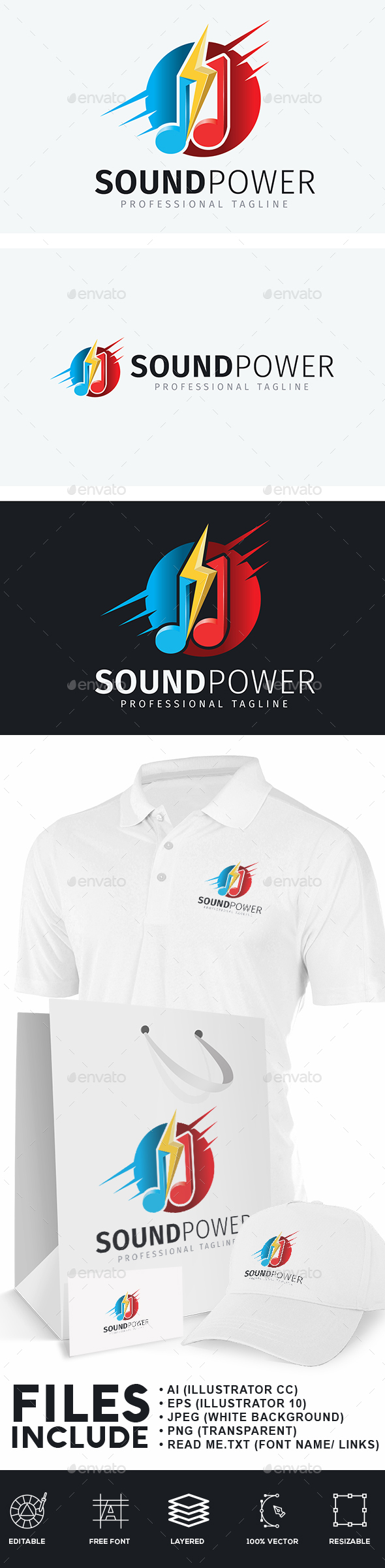 Sound Power Logo - Symbols Logo Templates