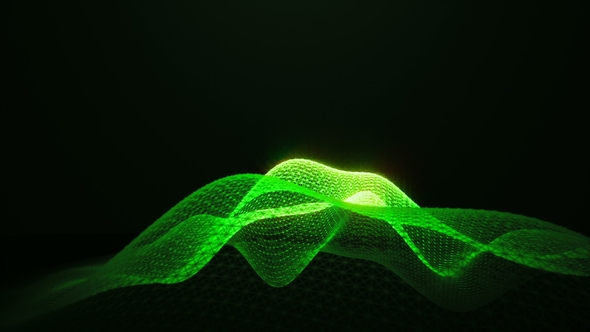 Green Shine Loopable Abstract Triangular Waves Rotation