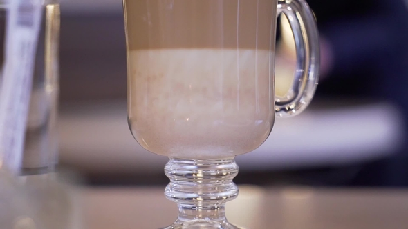 Coffee with Milk in a Glass