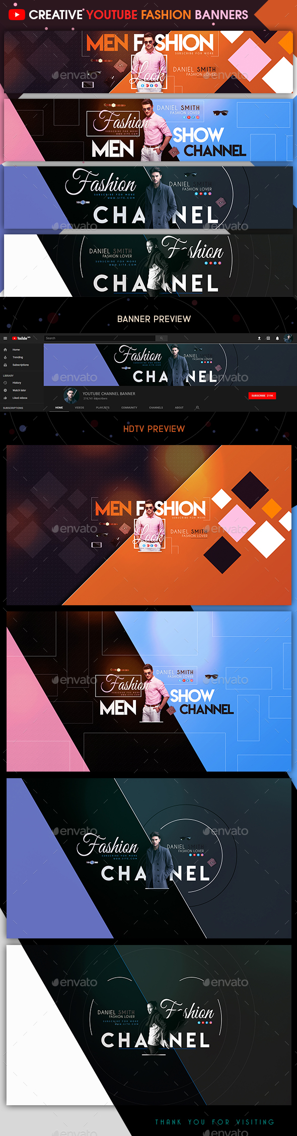 Creative Fashion YouTube Banners - YouTube Social Media