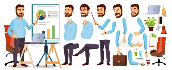 Boss Business Man Character Vector - People Characters