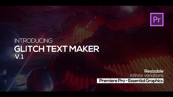 Glitch Text Maker for Premiere Pro + Sound FX