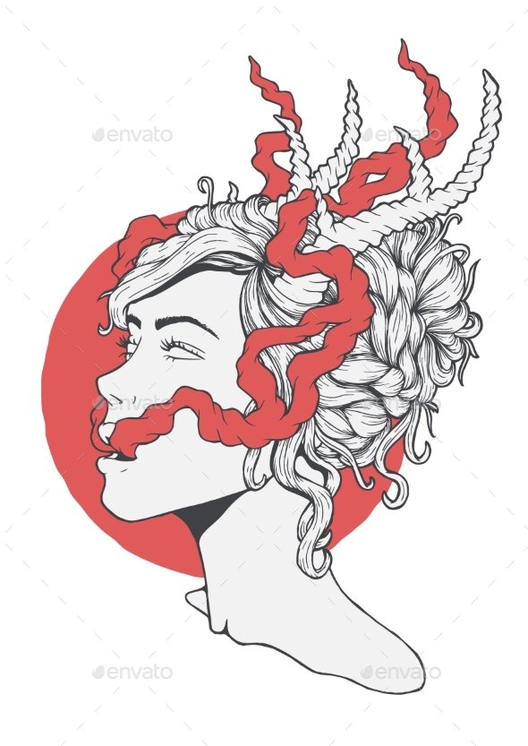 Girl With Horns - People Characters