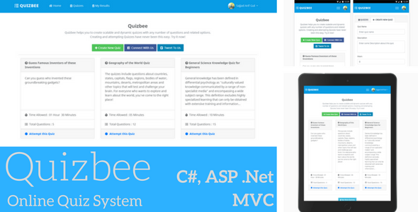 Online Quiz Application in C# ASP .Net MVC - CodeCanyon Item for Sale