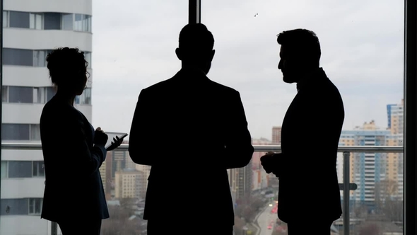 Business Team Talking About Project with Partner