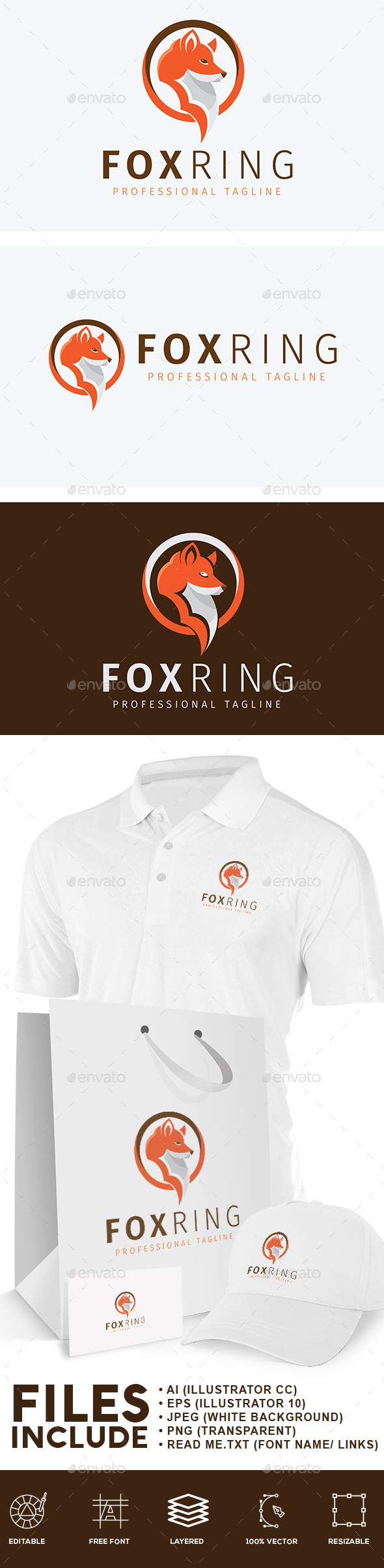 Fox Head Logo - Animals Logo Templates
