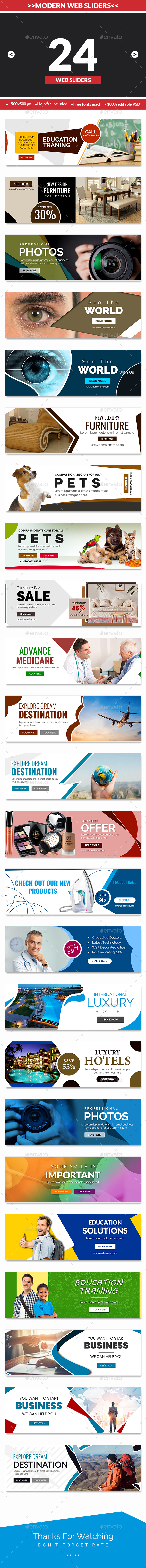 Modern Multipurpose Web Sliders - 24 designs - Sliders & Features Web Elements