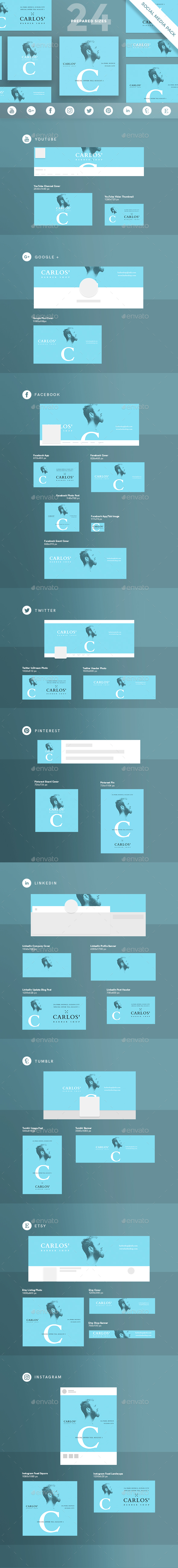 Barber Shop Social Media Pack - Miscellaneous Social Media