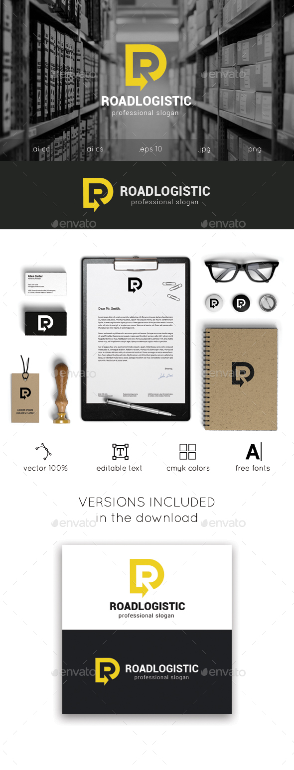 Road Logistic Logo Template - Letters Logo Templates