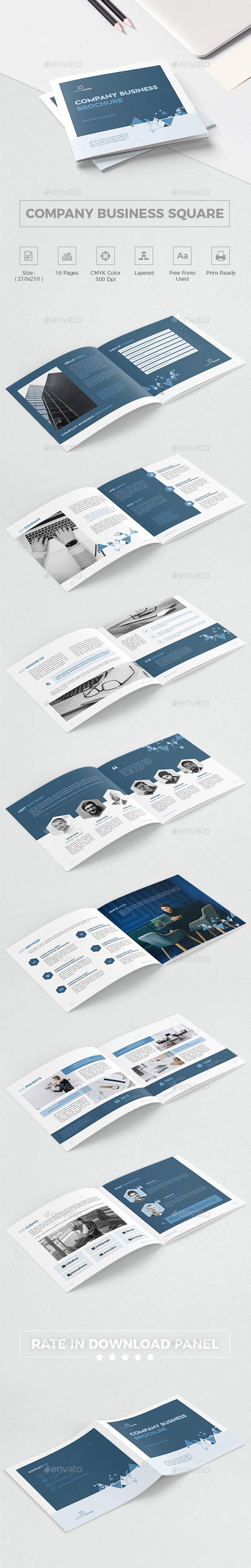 Company Business Square Brochure - Corporate Brochures
