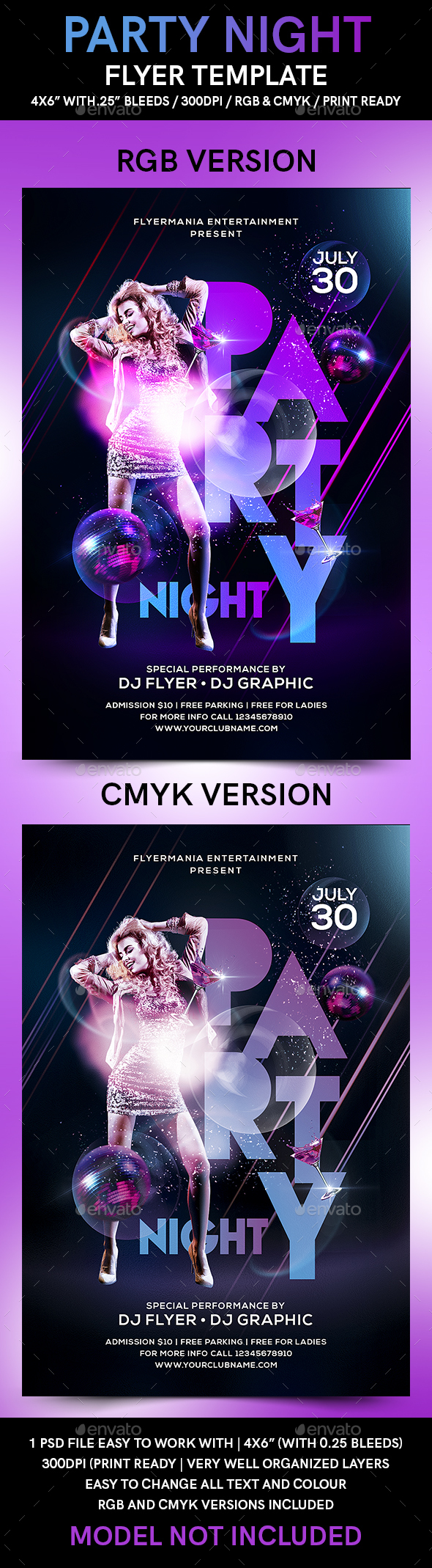 Party Night Flyer Template - Clubs & Parties Events