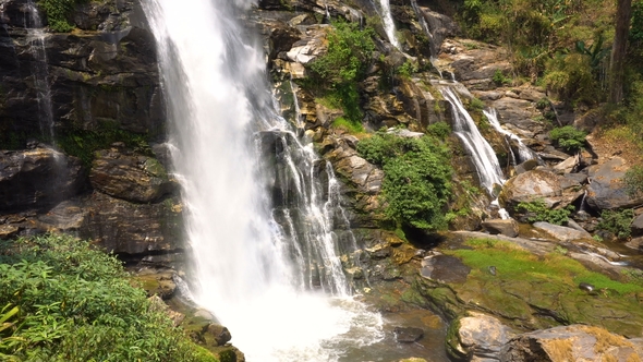 Watchirathan Waterfall in Doi Inthanon National Park, Chiang Mai Region, Thailand