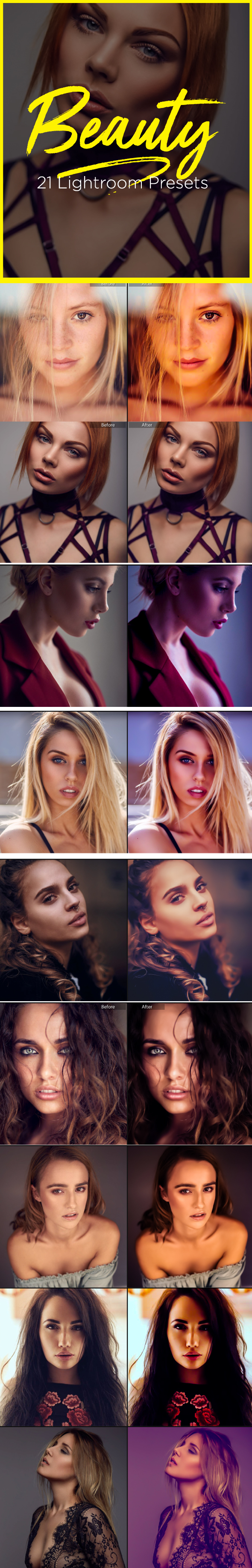 21 Pro Beauty Portrait Retouching Lightroom Presets - Portrait Lightroom Presets