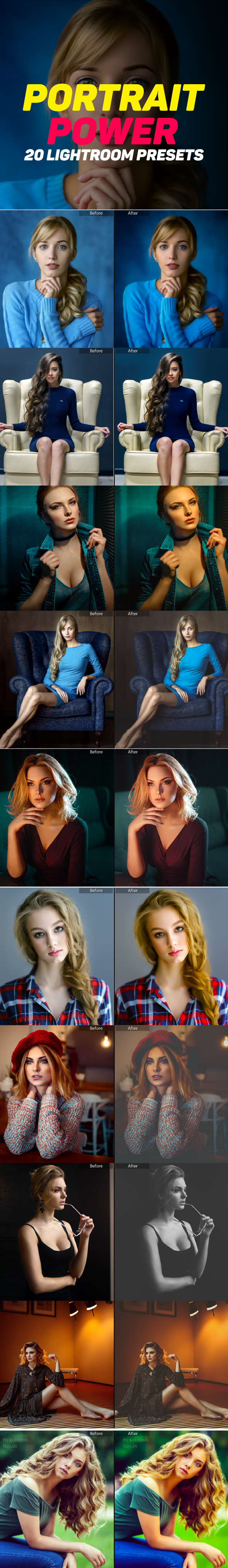 20 Portrait Lightroom Presets - Portrait Lightroom Presets