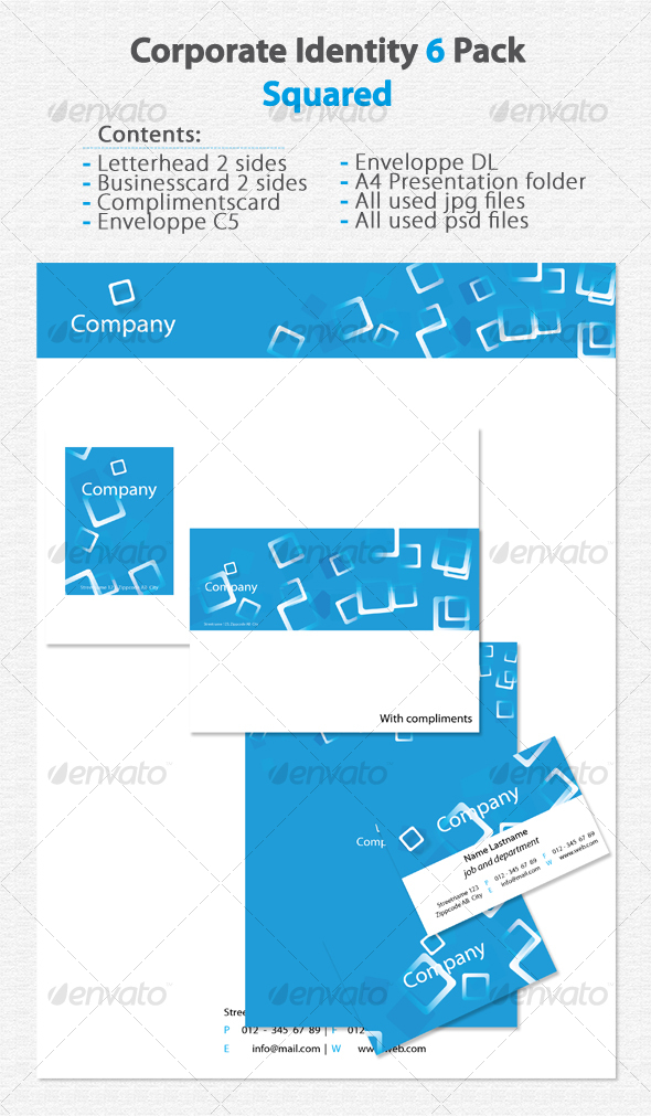 Corporate Identity 6 Pack Squared - Stationery Print Templates