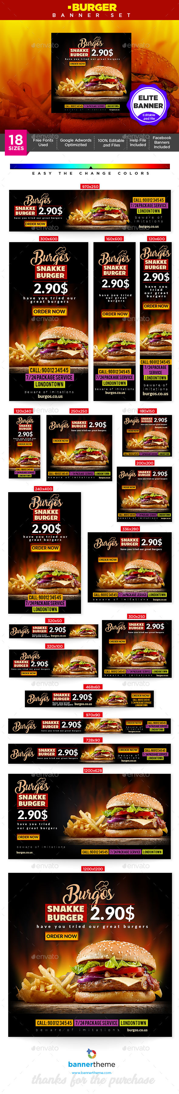 Burger Banner - Banners & Ads Web Elements