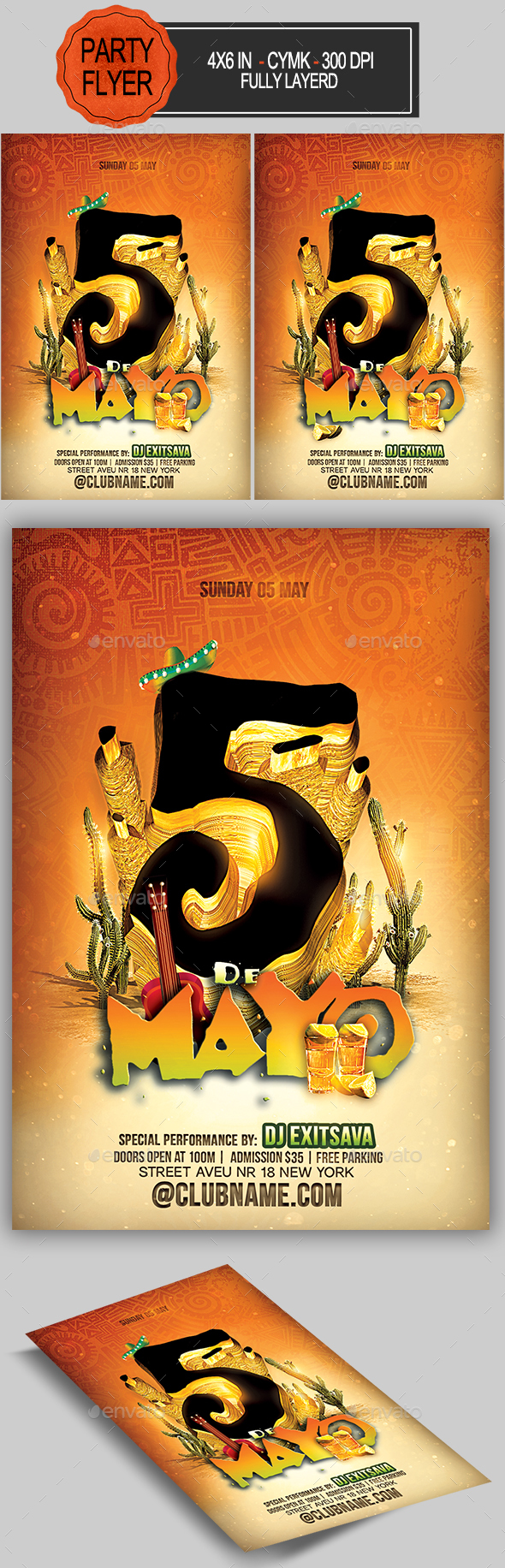 Cinco de Mayo Flyer - Clubs & Parties Events