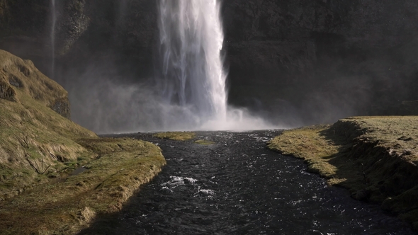 Icelandic Landscape of Waterfall