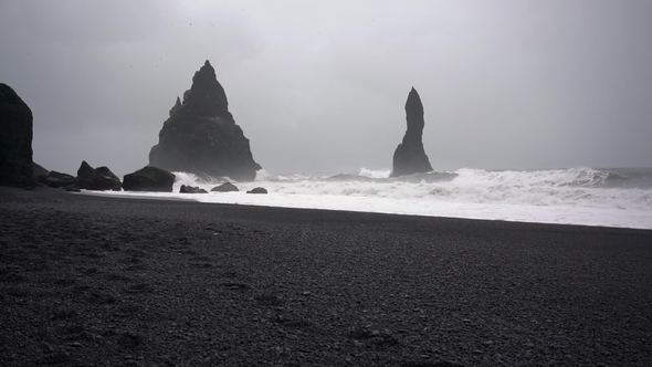 Icelandic Landscape of Black Beach