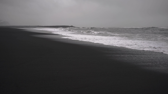 Icelandic Landscape of Black Beach