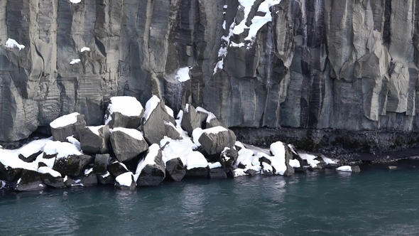 Icelandic Landscape with River Shore