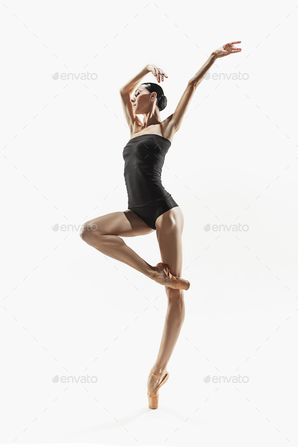 Aerobics fitness woman exercising isolated in full body. - Stock Photo - Images