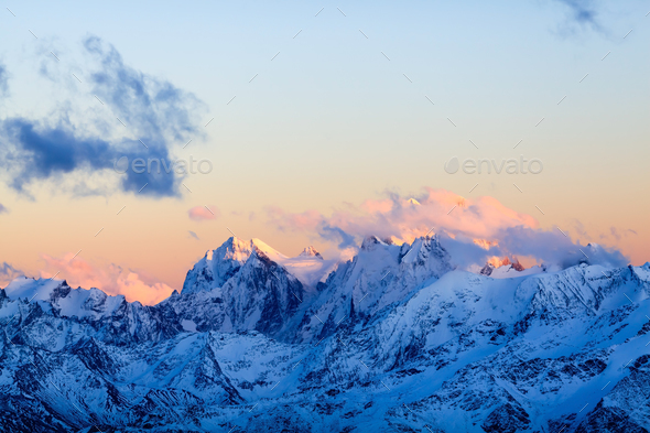 Mountains landscape Ushba Caucasus in Russia Stock Photo by blas | PhotoDune