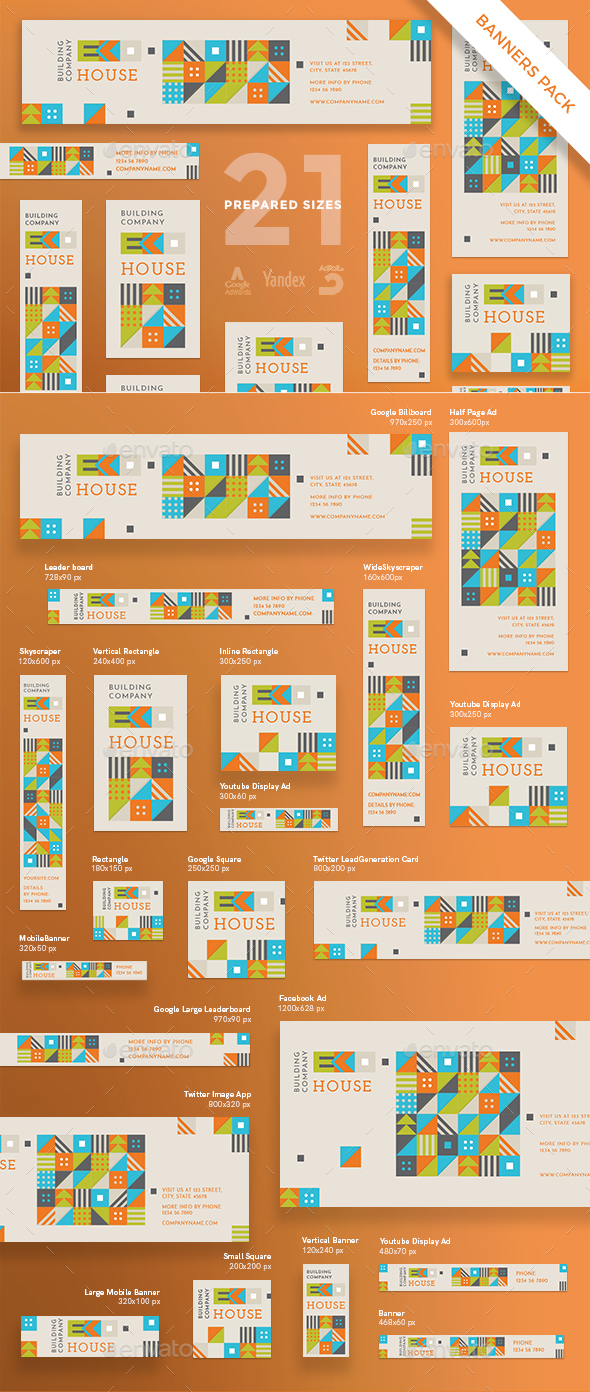 Eco House Banner Pack - Banners & Ads Web Elements