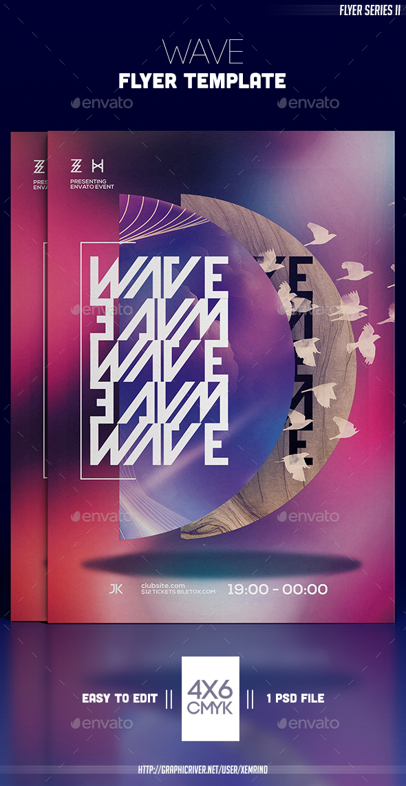 Wave Flyer Template - Clubs & Parties Events