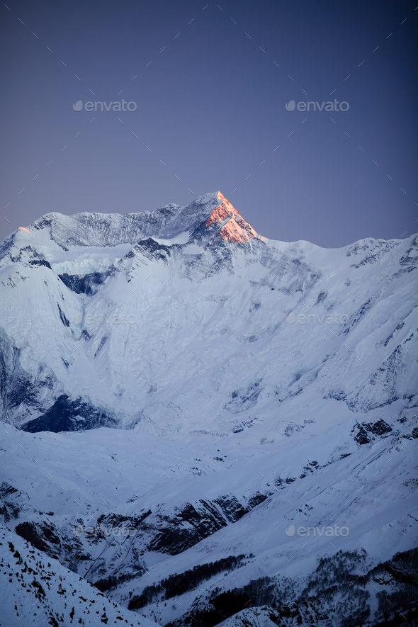 Mountain inspirational landscape, Annapurna range Nepal - Stock Photo - Images